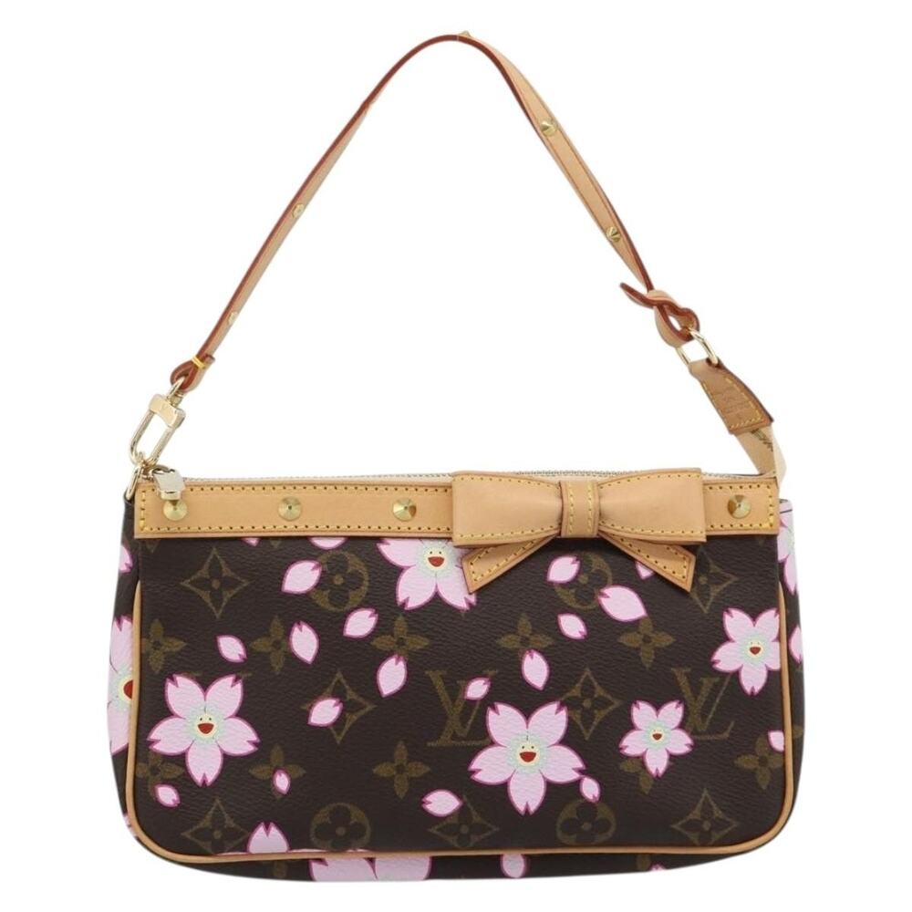 Louis Vuitton Monogram Cherry Blossom Pochette Pouch Brown